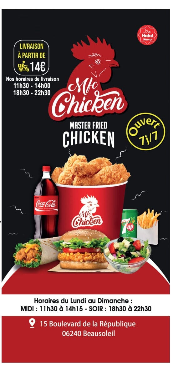 MFC Chicken — carte page 1