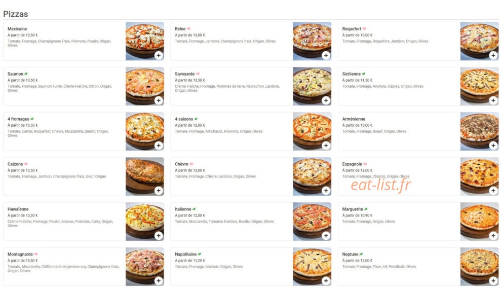 Mister Pizza — carte page 3