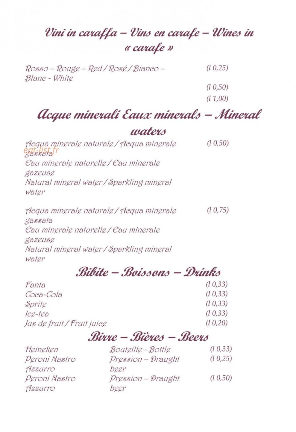 Sapori Italiani — carte page 8