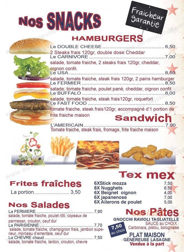 Star'z Pizza — carte page 3