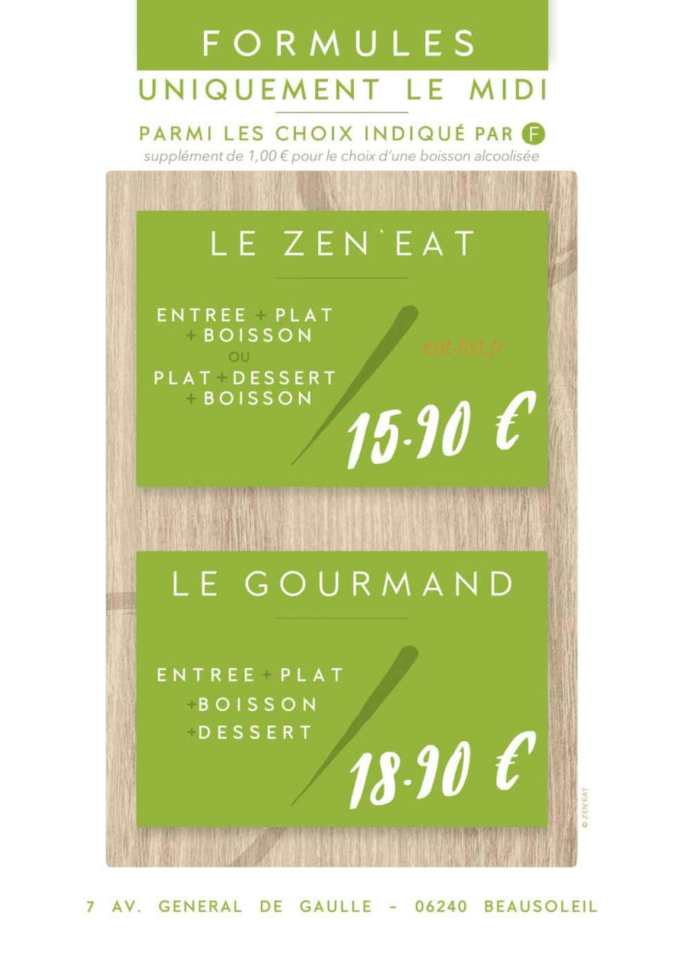 Zen'Eat — carte page 5