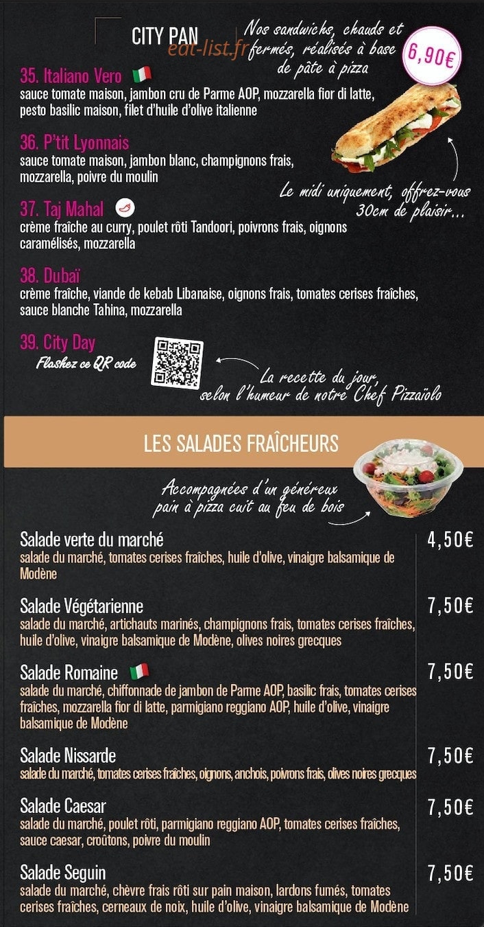 City Pizza — carte page 4