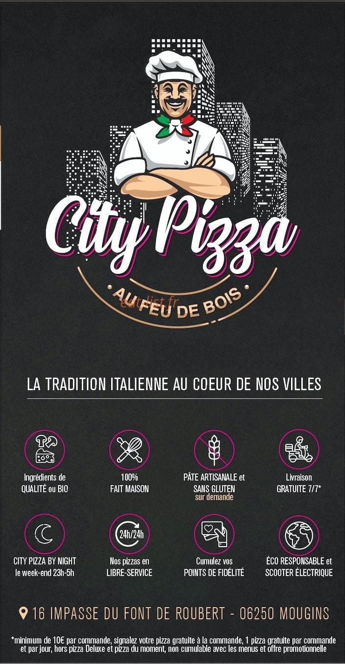 City Pizza — carte page 1