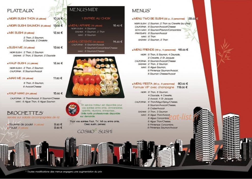 Cosmo Sushi — carte page 4