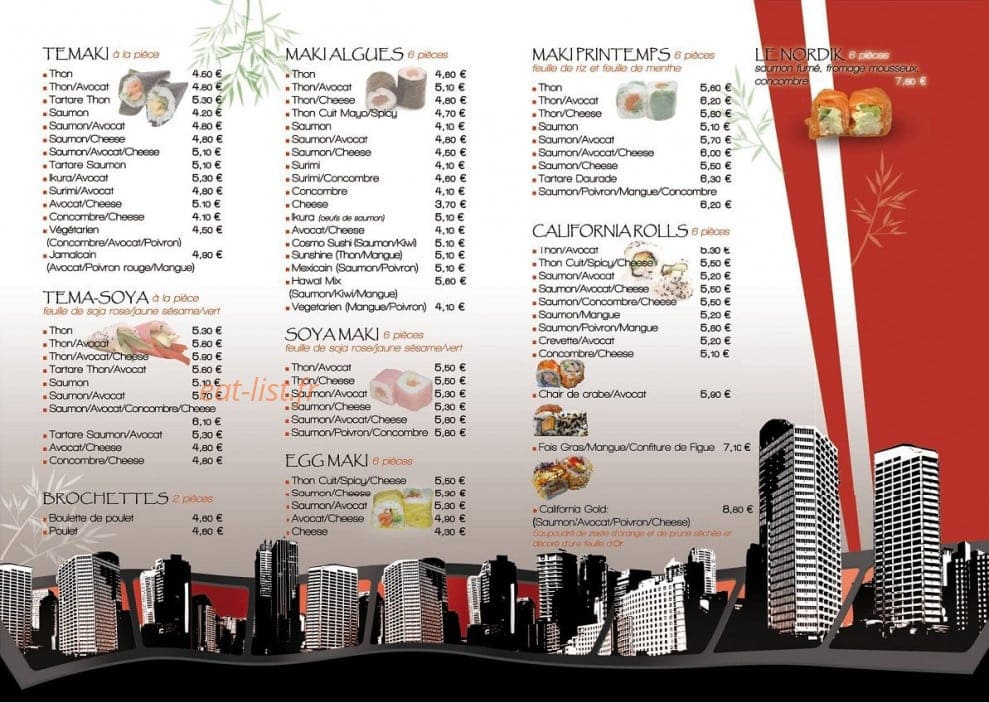 Cosmo Sushi — carte page 3