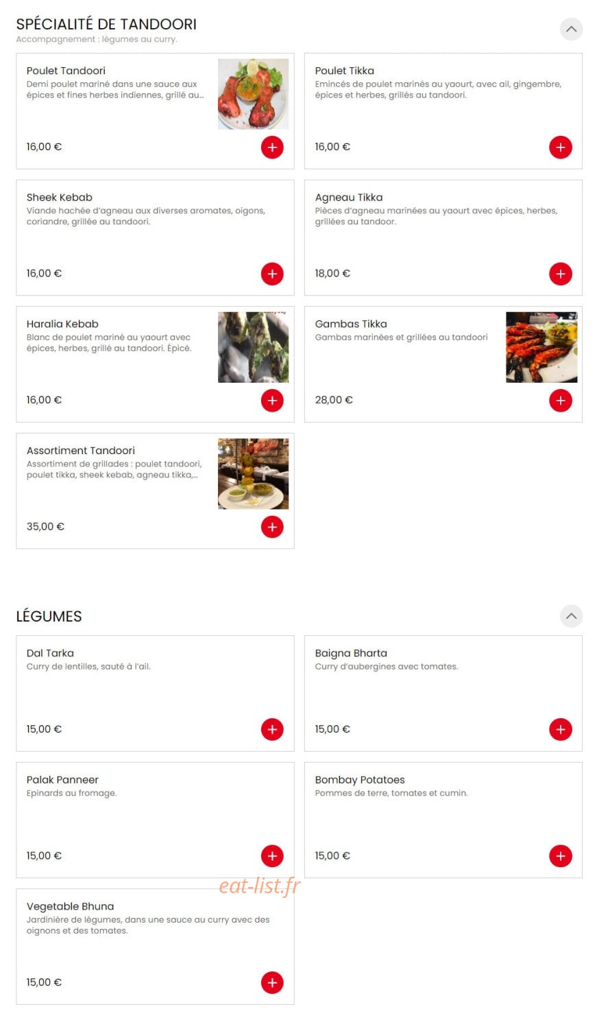 Curry House — carte page 6