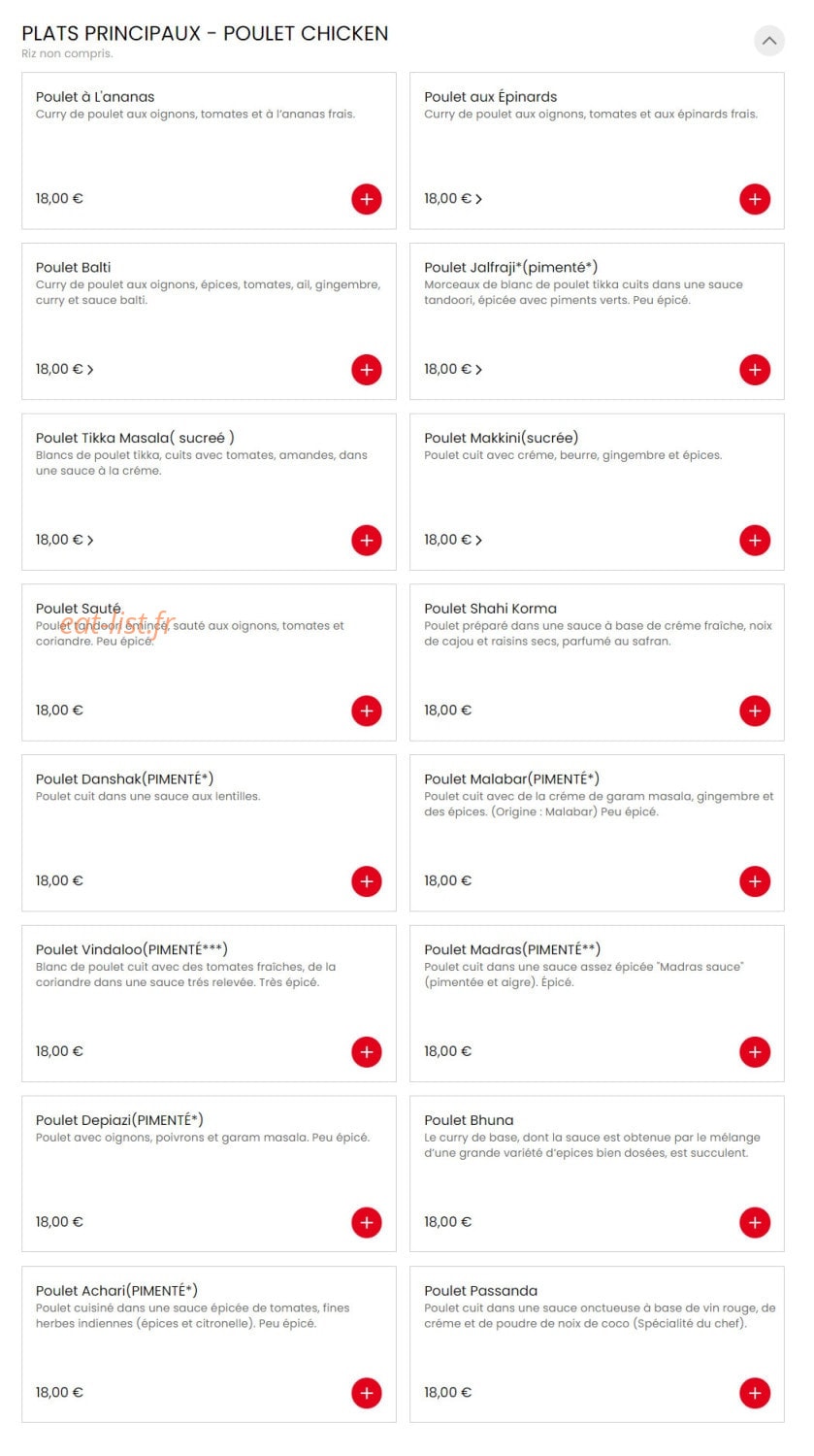 Curry House — carte page 3