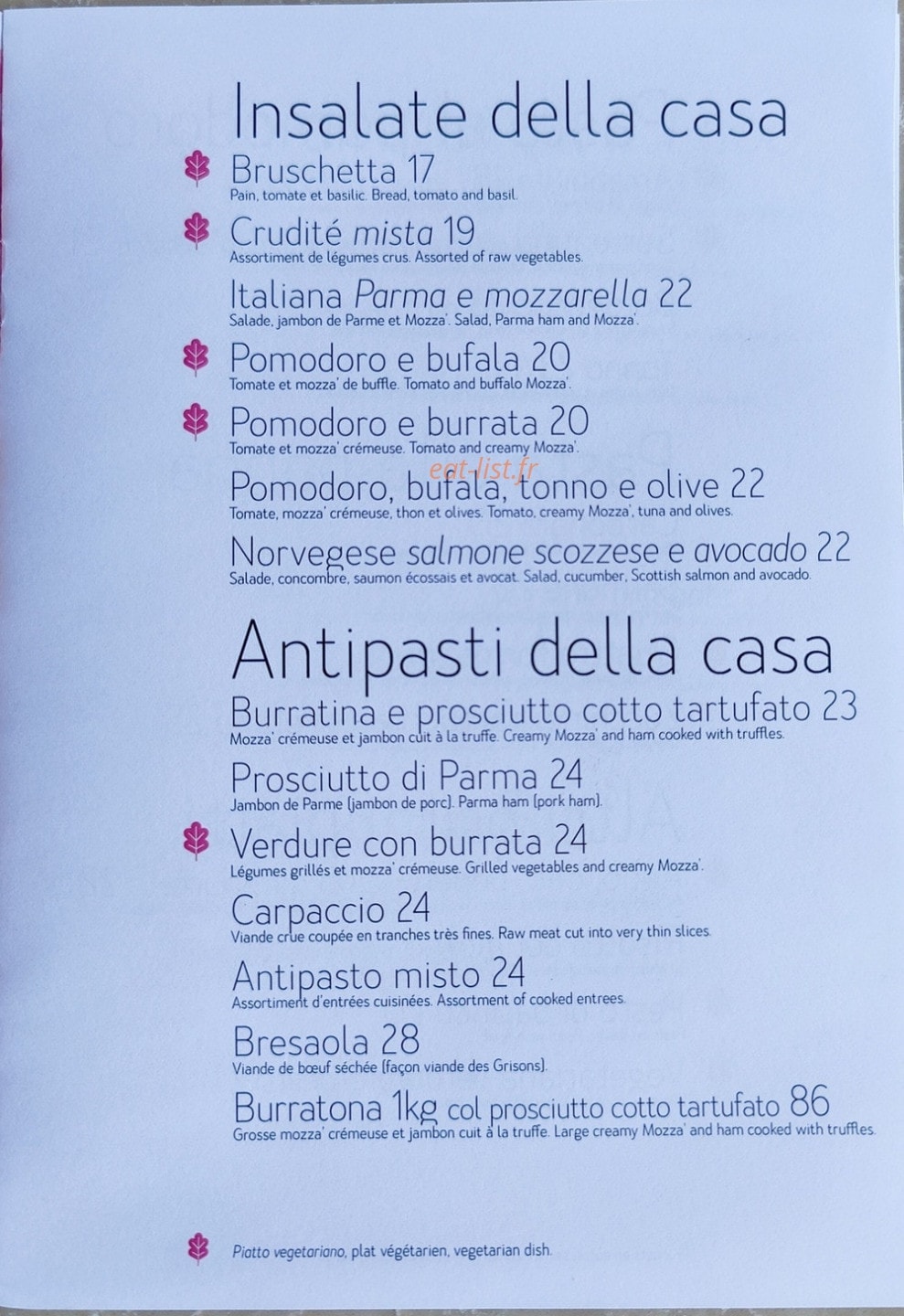 Da Laura — carte page 1
