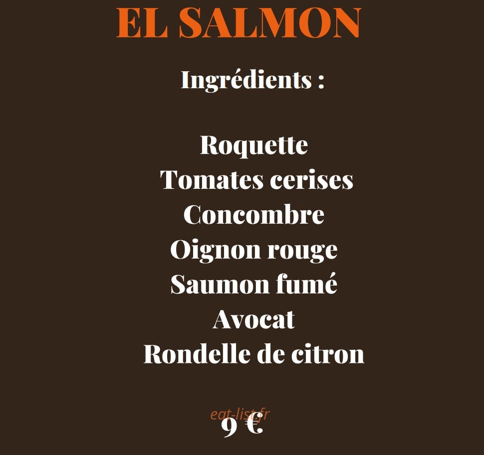 Dom's salad — carte page 4