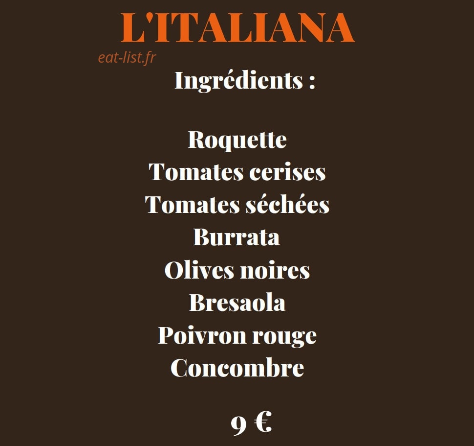 Dom's salad — carte page 3