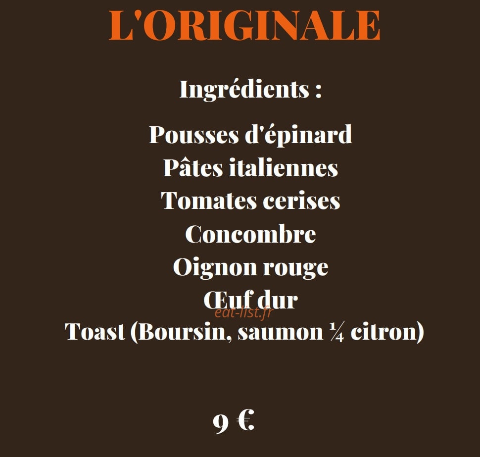 Dom's salad — carte page 9