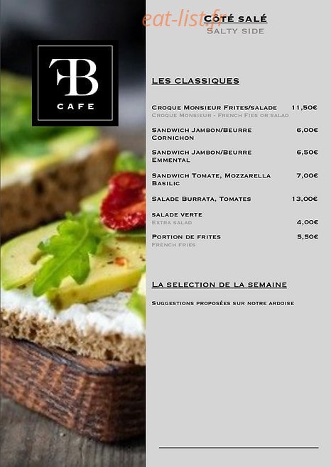 Francobelge Cafe — carte page 1