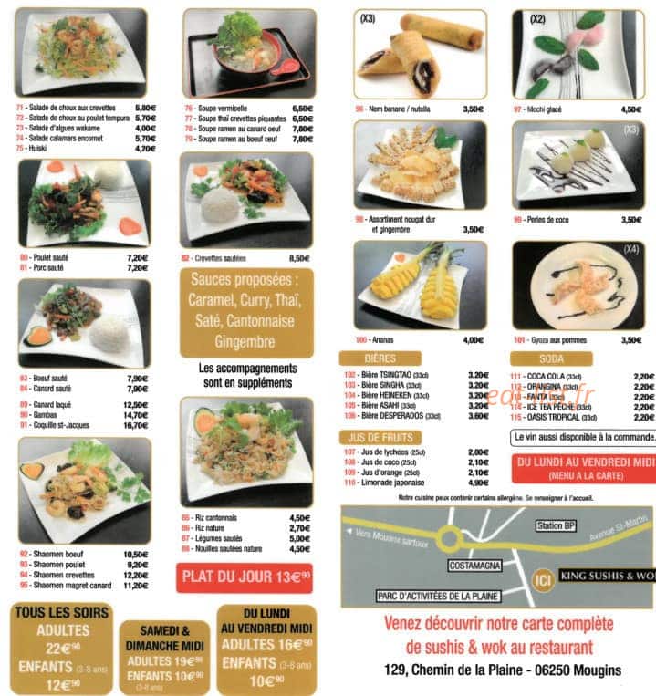 king sushis &wok — carte page 3