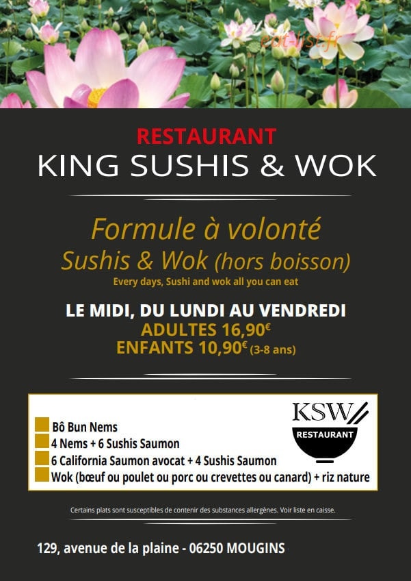 king sushis &wok — carte page 1