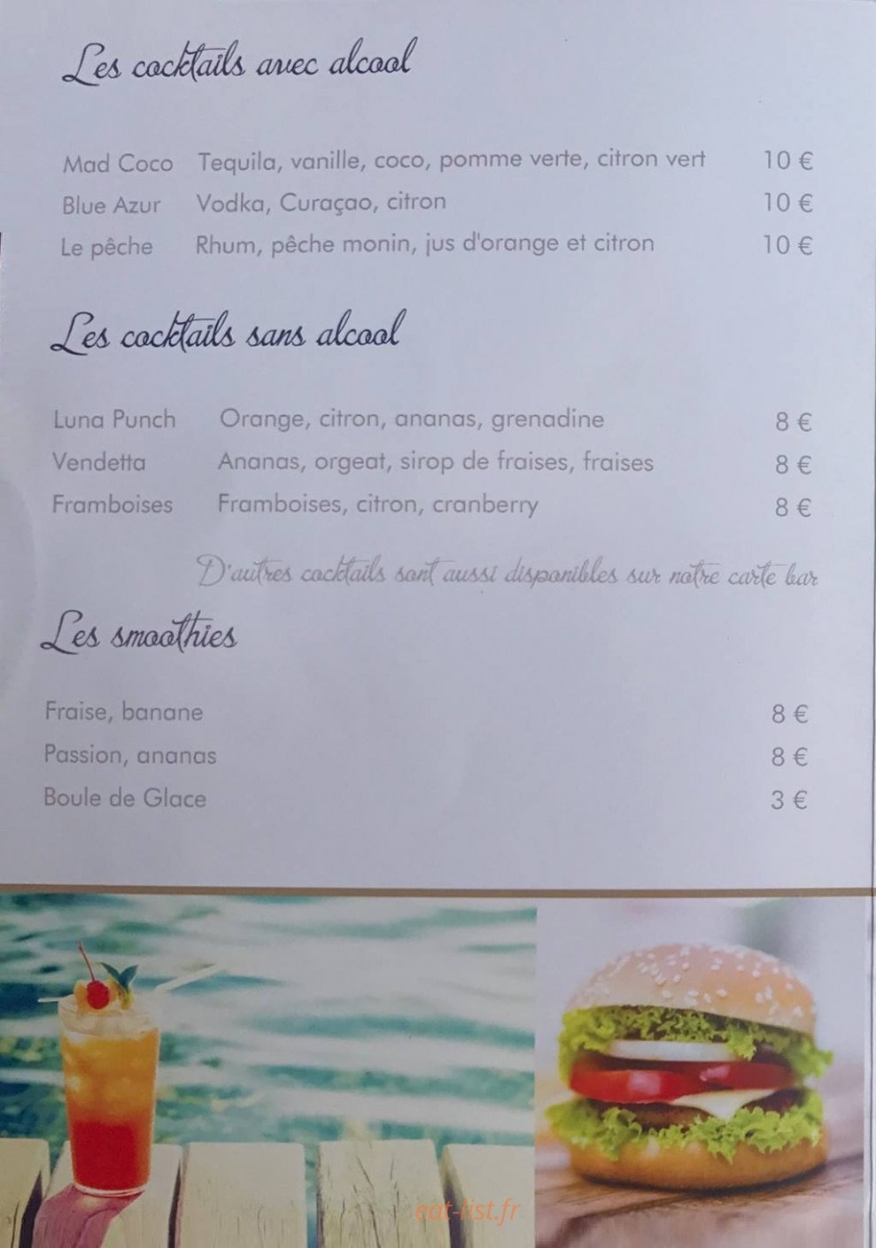 La Lune de Mougins — carte page 4