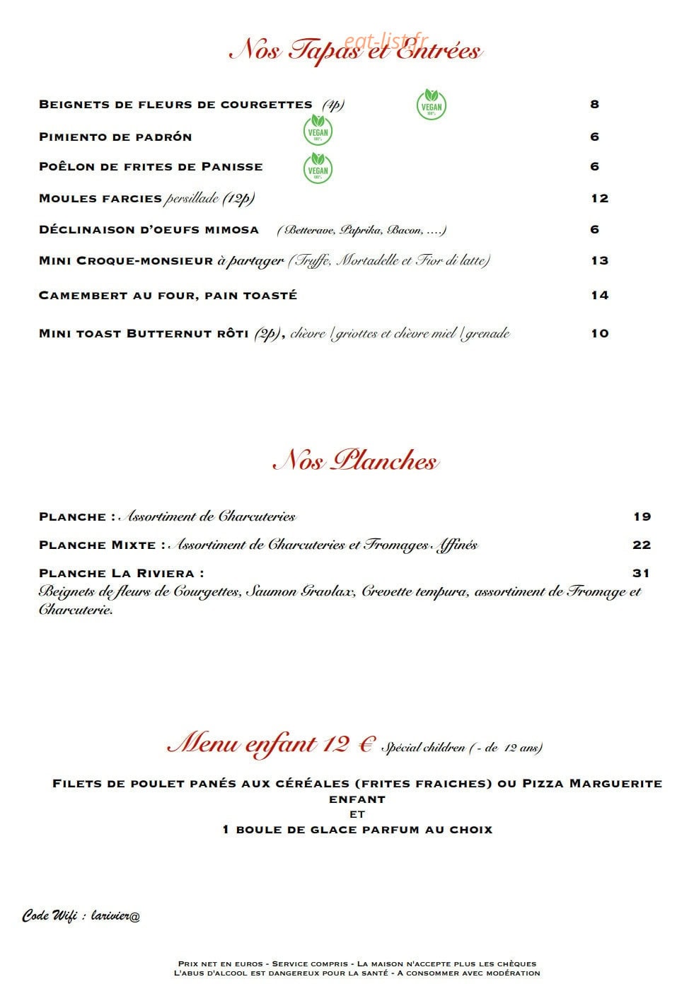 La Riviera — carte page 2