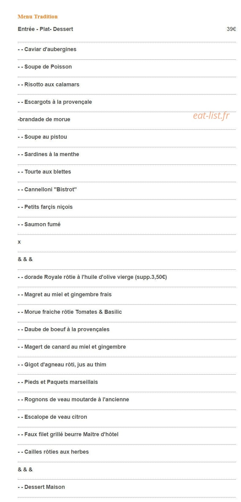 Le bistrot de Mougins — carte page 3