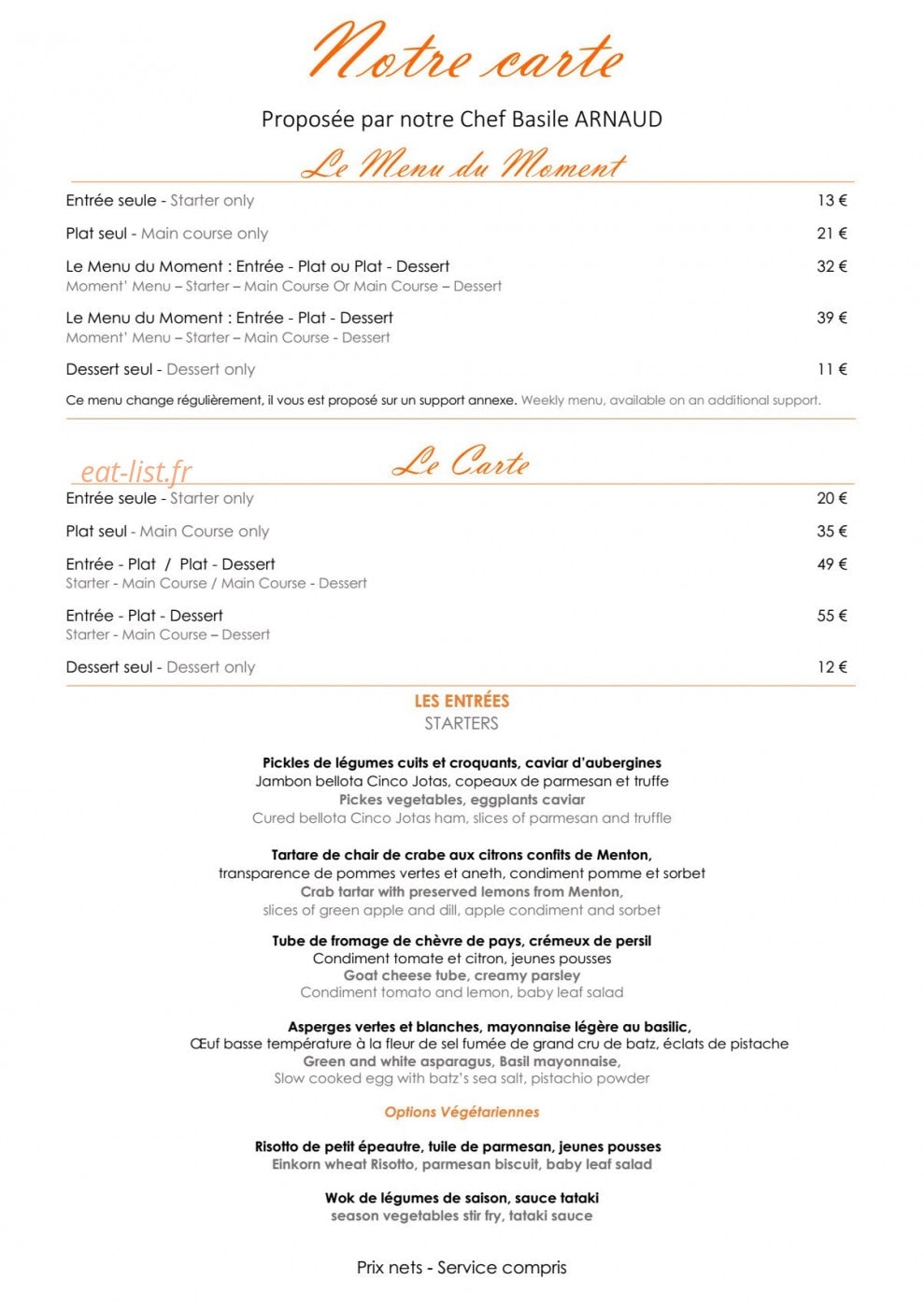 Le Jardin — carte page 2