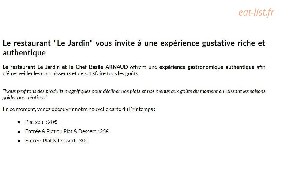 Le Jardin — carte page 1