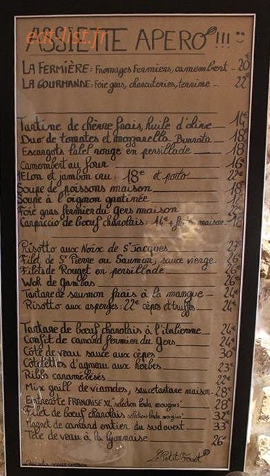 Le Petit Fouet — carte page 1