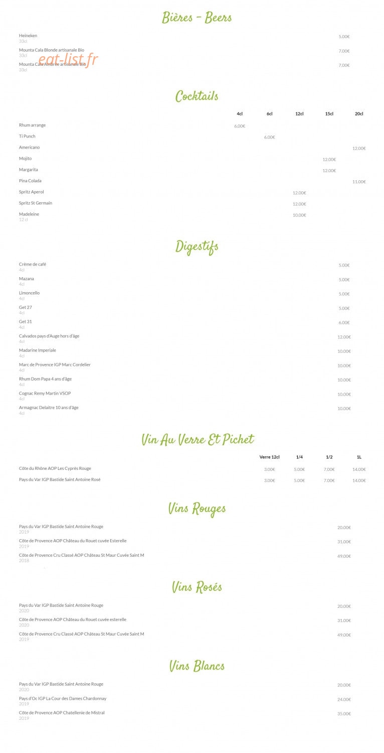 Le Petit Provençal — carte page 3