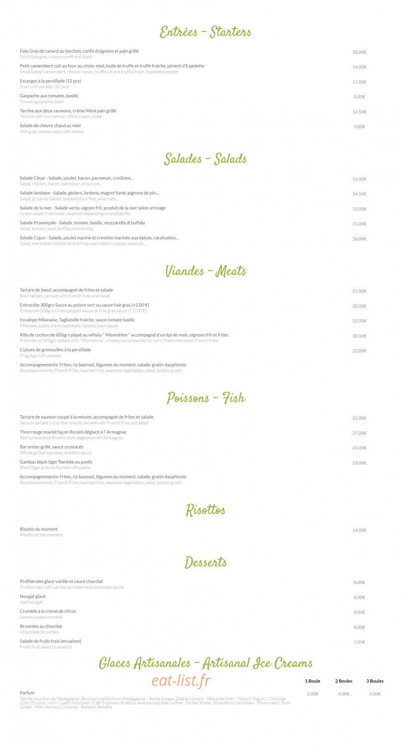 Le Petit Provençal — carte page 1