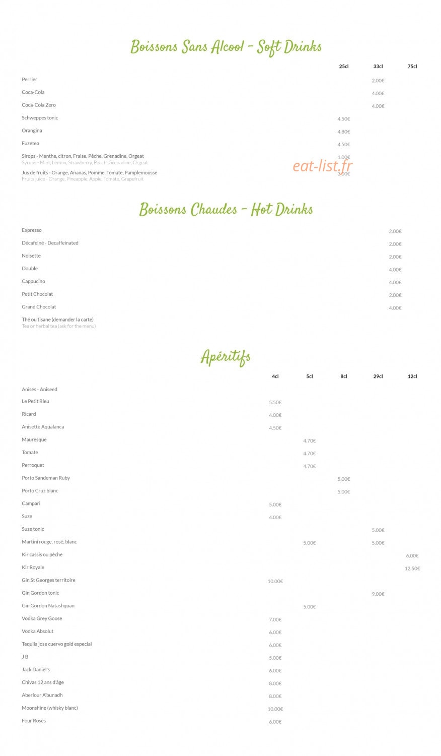 Le Petit Provençal — carte page 2