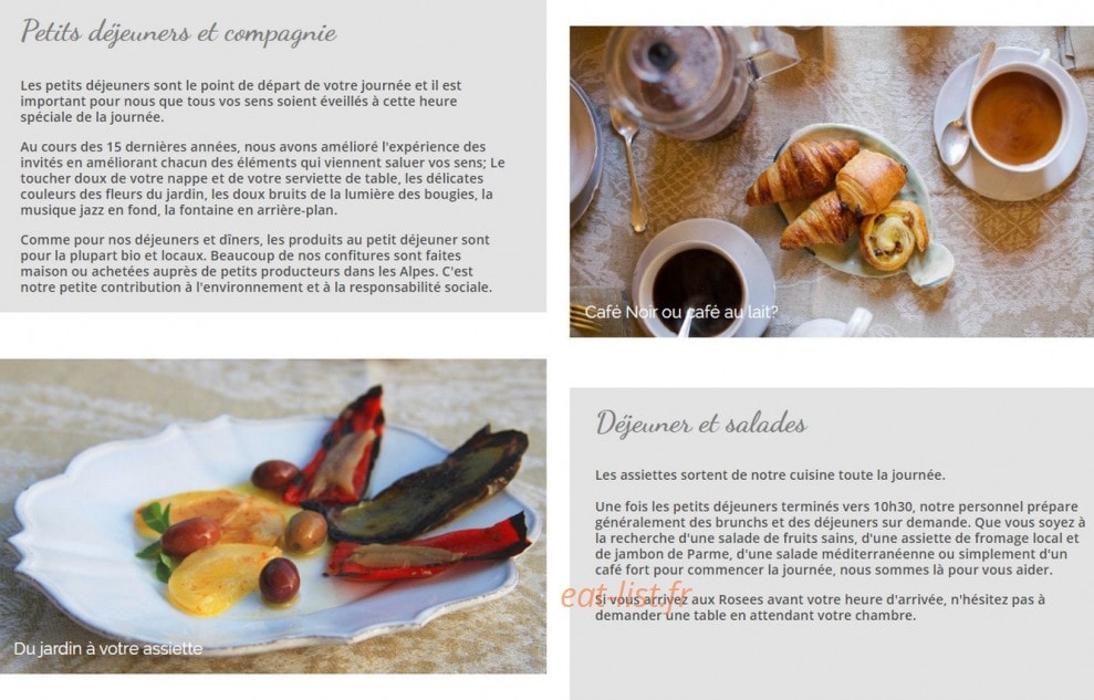 Les Rosees — carte page 1