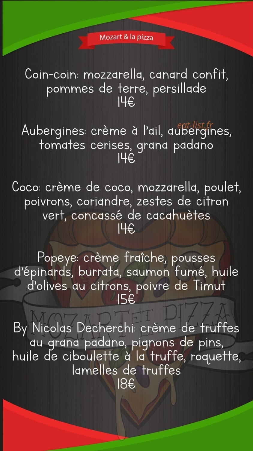 Mozart et la pizza — carte page 11