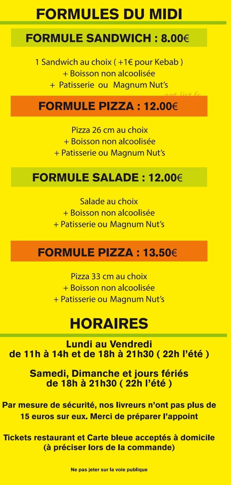 Pic Pizza — carte page 6