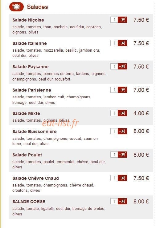 Pizza Shop — carte page 3