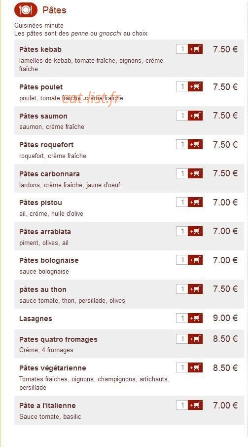 Pizza Shop — carte page 6