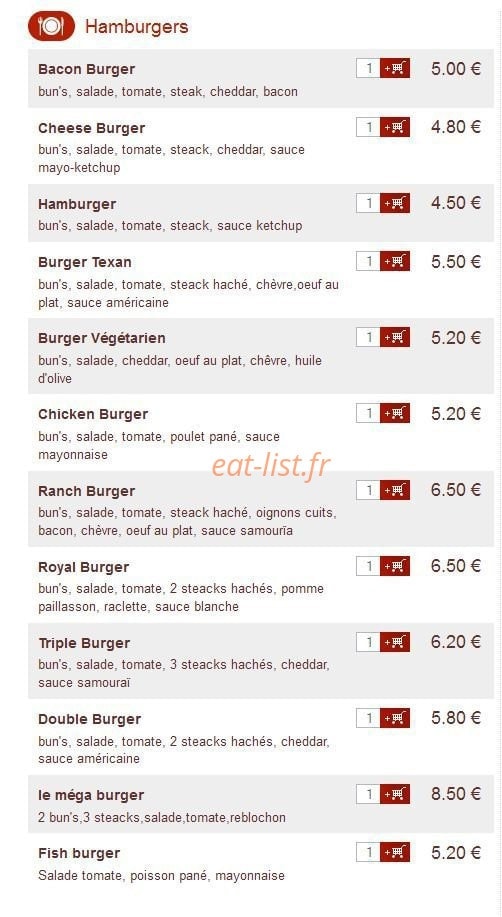 Pizza Shop — carte page 2