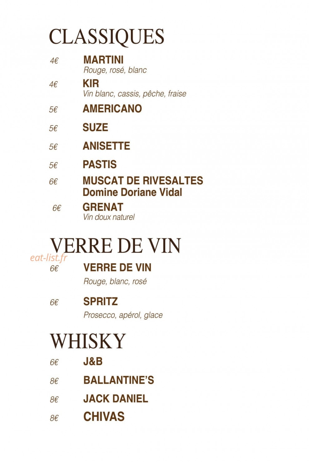 Restaurant la Menthe Douce — carte page 9