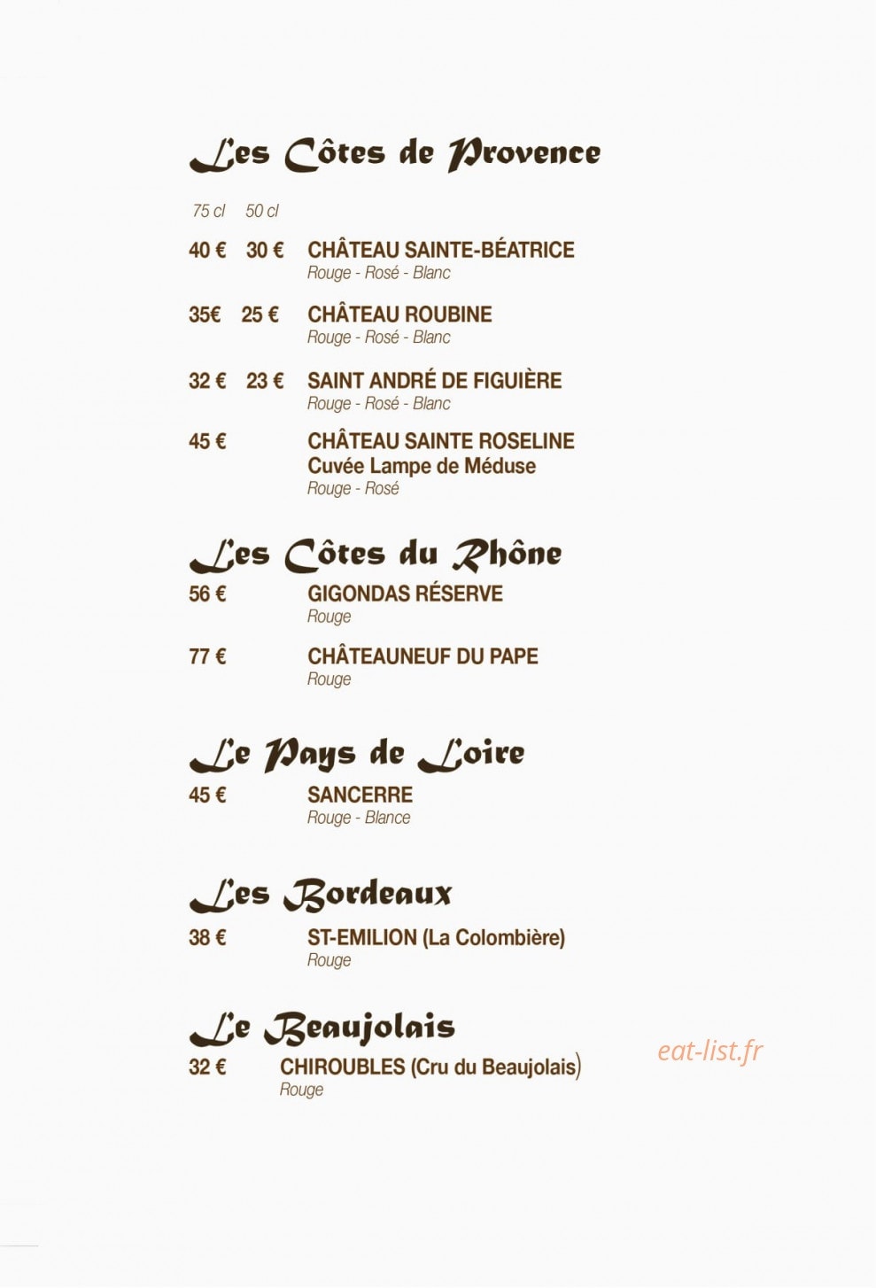 Restaurant la Menthe Douce — carte page 10