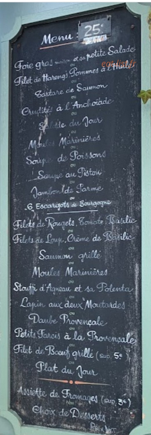 Resto des Arts — carte page 1