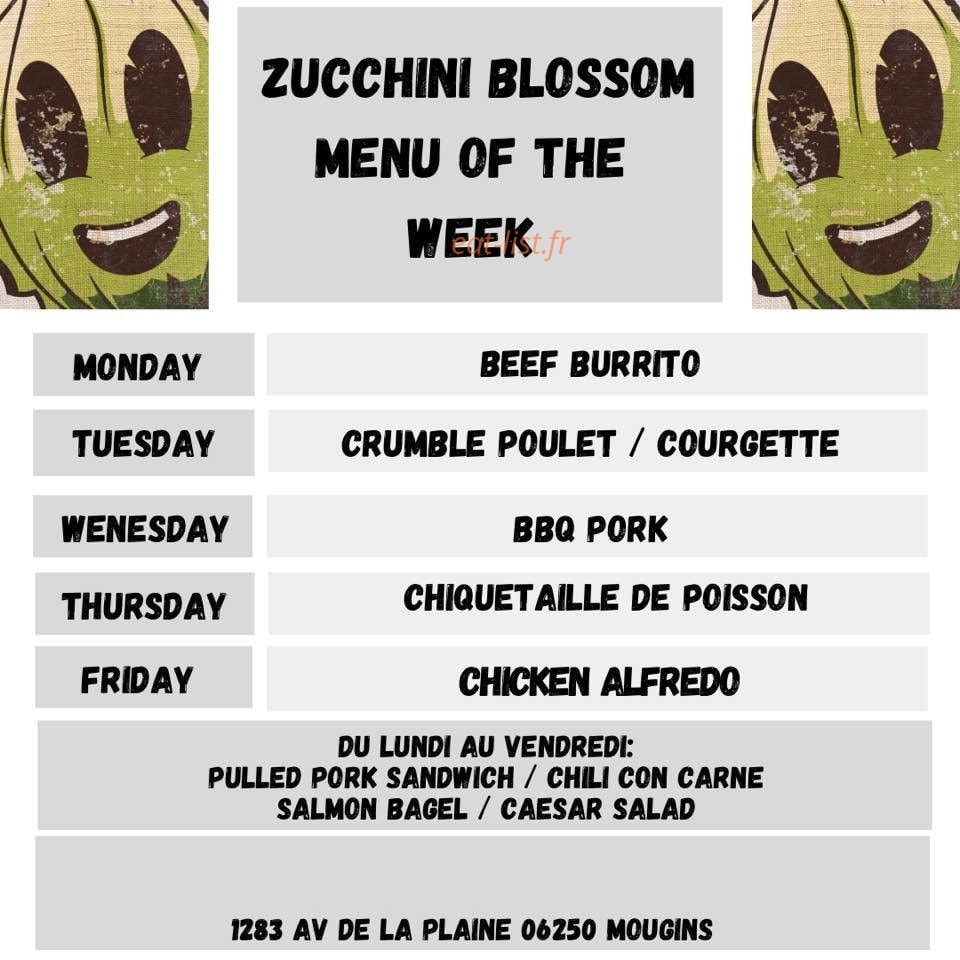Zucchini Blossom — carte page 1