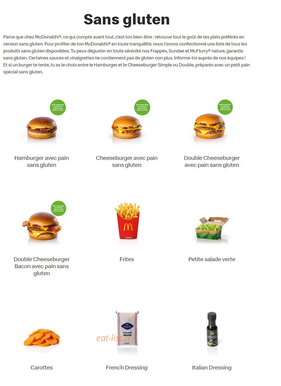 Mc Donald's — carte page 8