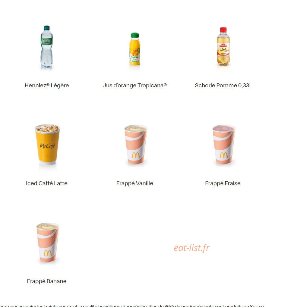 Mc Donald's — carte page 16