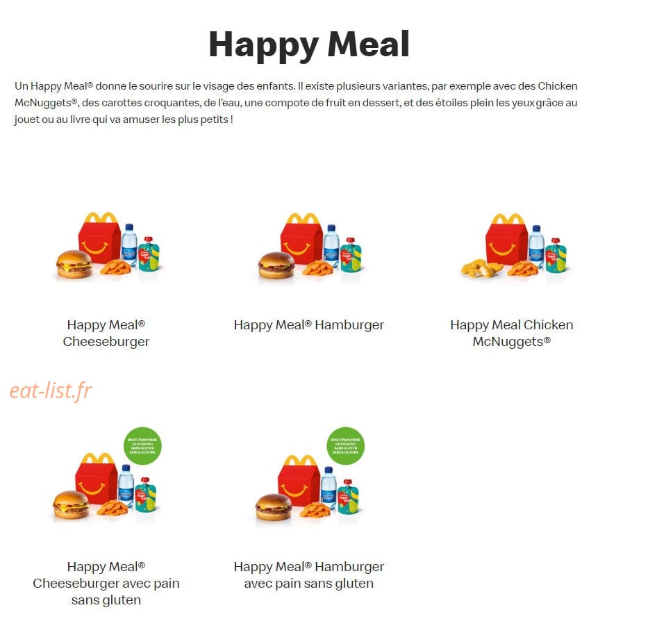Mc Donald's — carte page 13