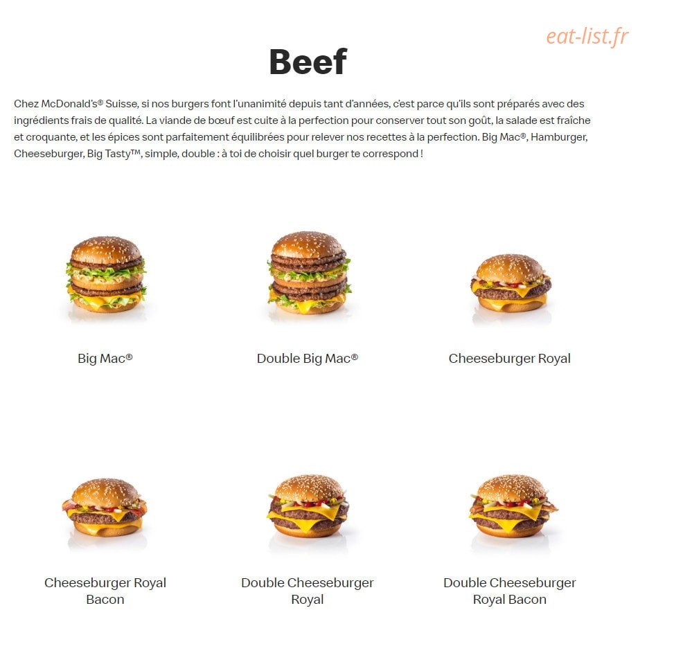Mc Donald's — carte page 2
