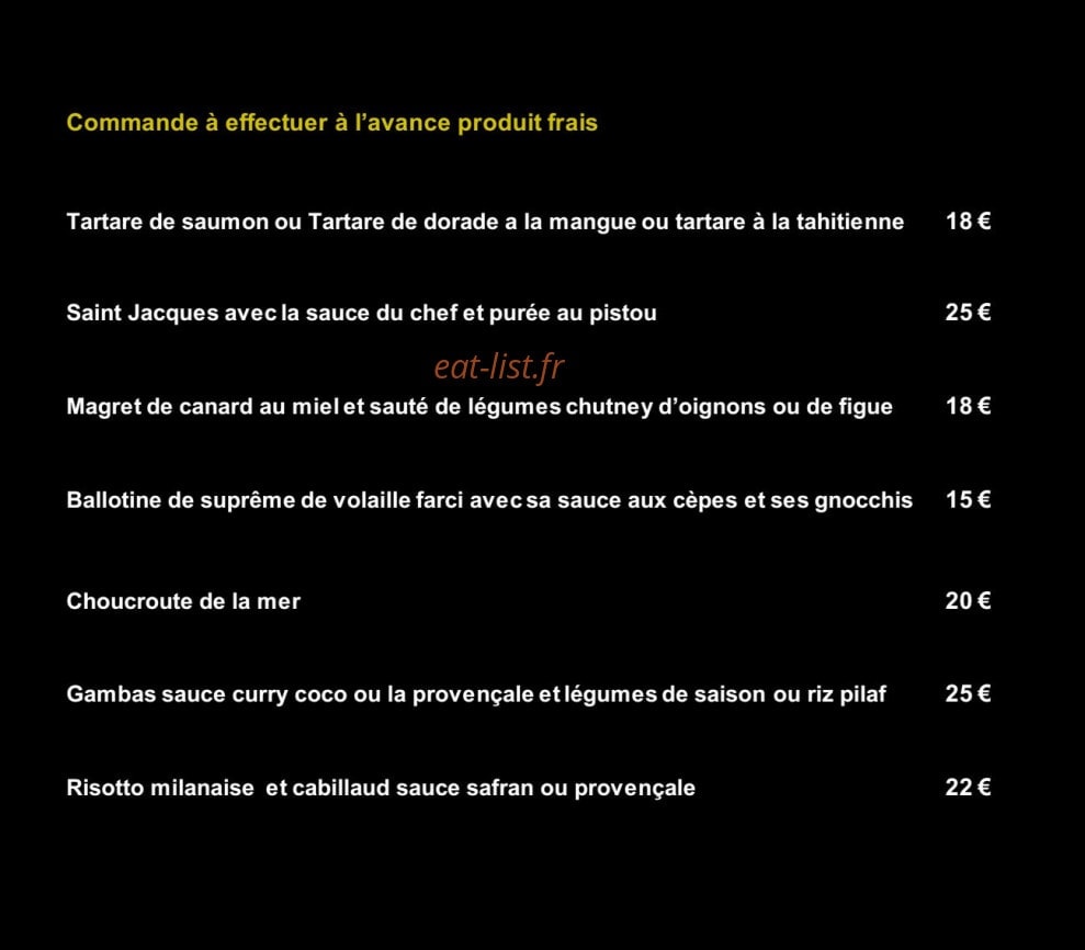 Aux Meal Gourmand — carte page 2