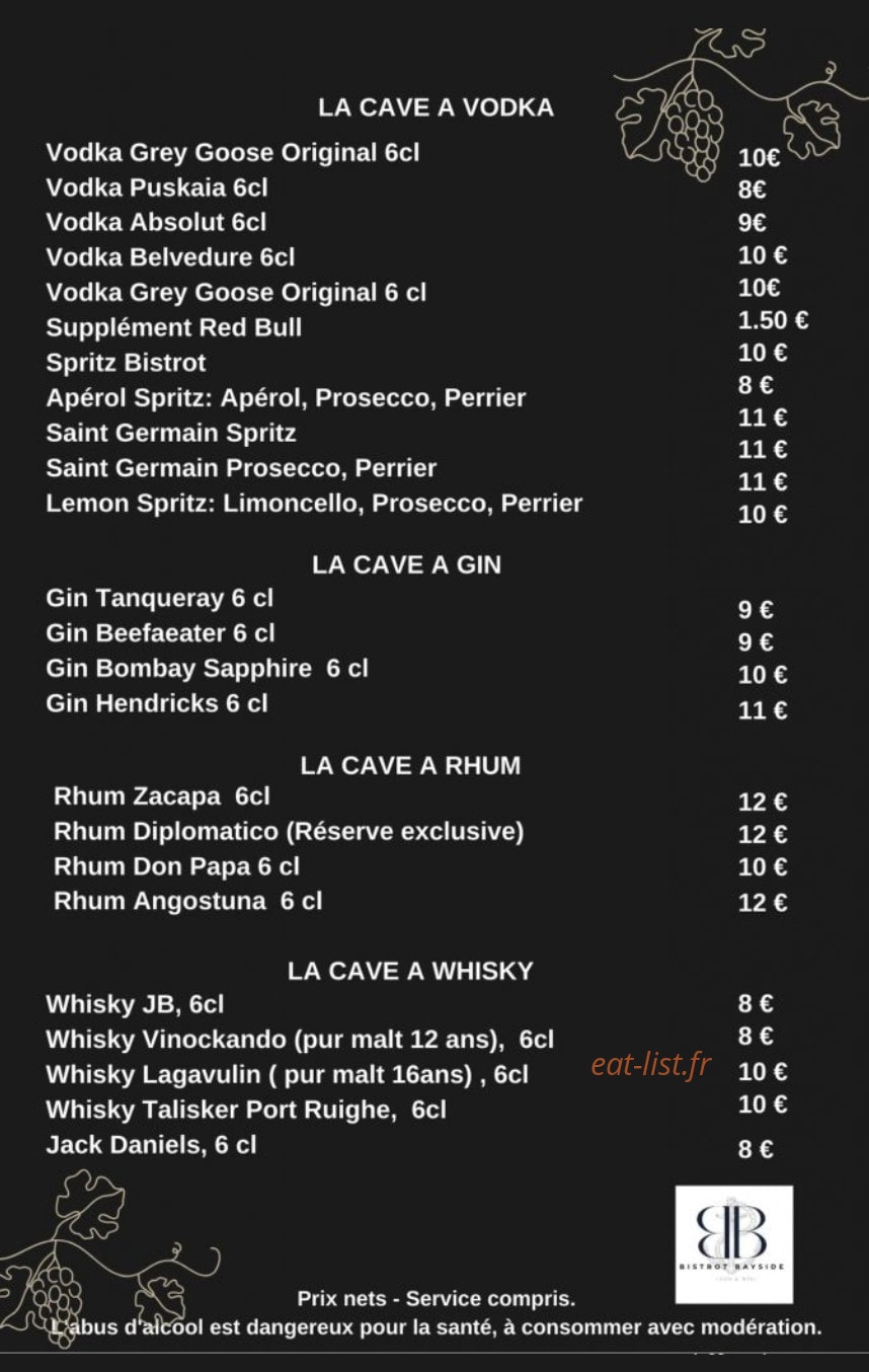 Bistrot Bayside — carte page 5
