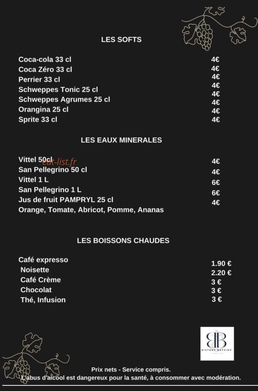 Bistrot Bayside — carte page 4