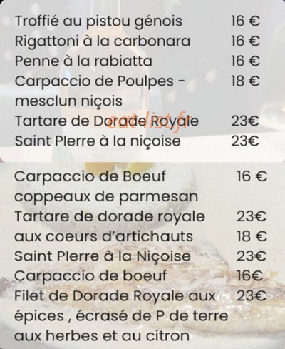 Bistrot Bayside — carte page 2