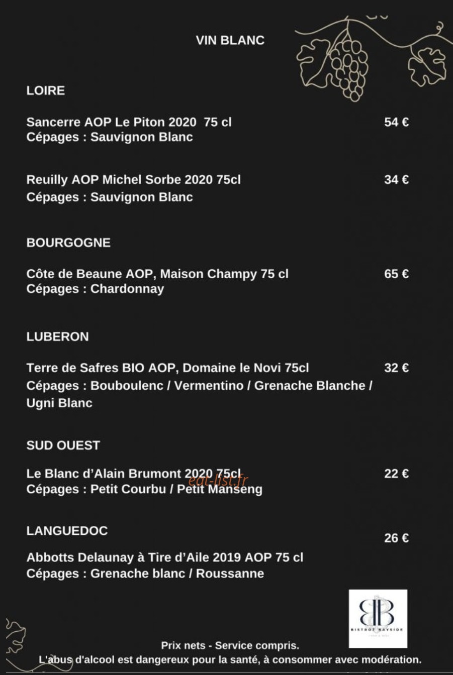Bistrot Bayside — carte page 12