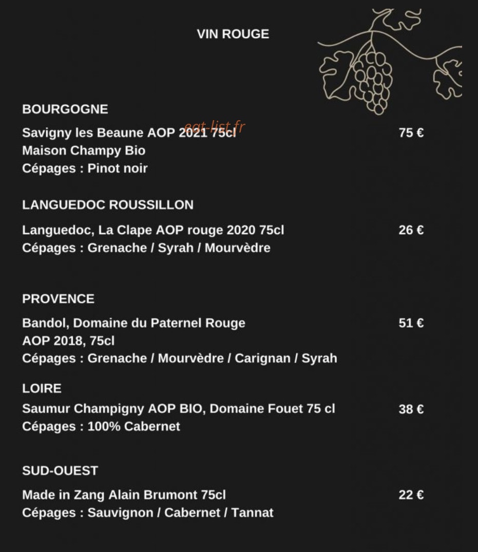 Bistrot Bayside — carte page 13
