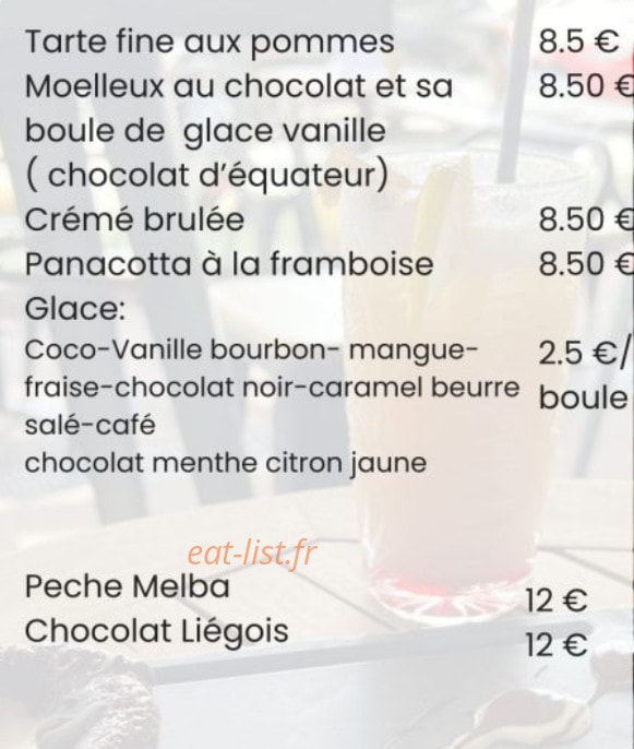 Bistrot Bayside — carte page 1