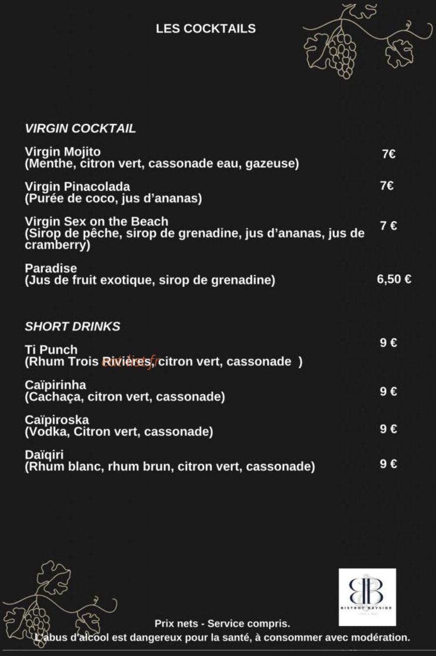 Bistrot Bayside — carte page 7