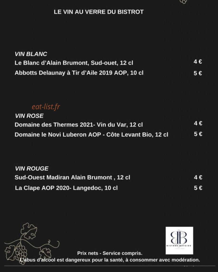 Bistrot Bayside — carte page 10